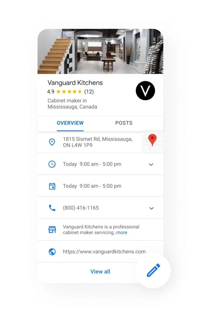 Google Business Profile verification and business information