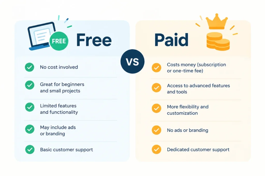 free vs paid keyword research tools comparison graphic