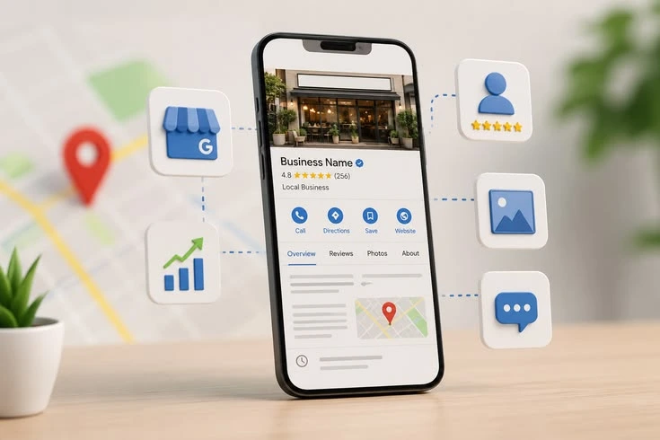 Google Business Profile with customer reviews and ratings