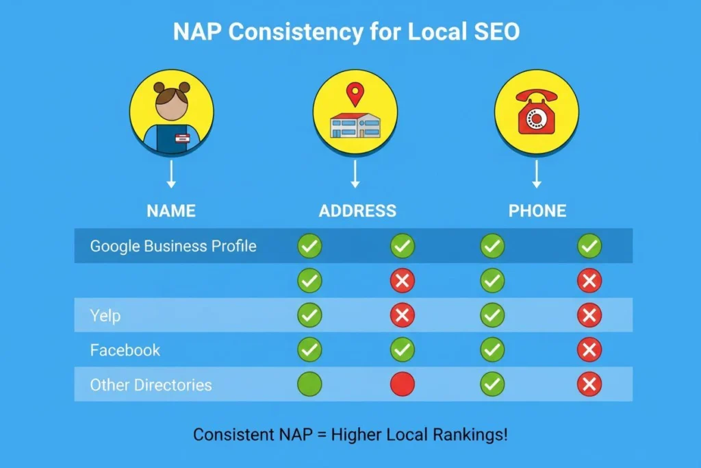 NAP consistency across local business citations