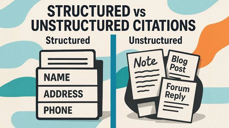 Difference between structured and unstructured local citations